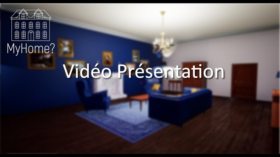MyHome? presentation video: a blue living room in Unreal Engine
